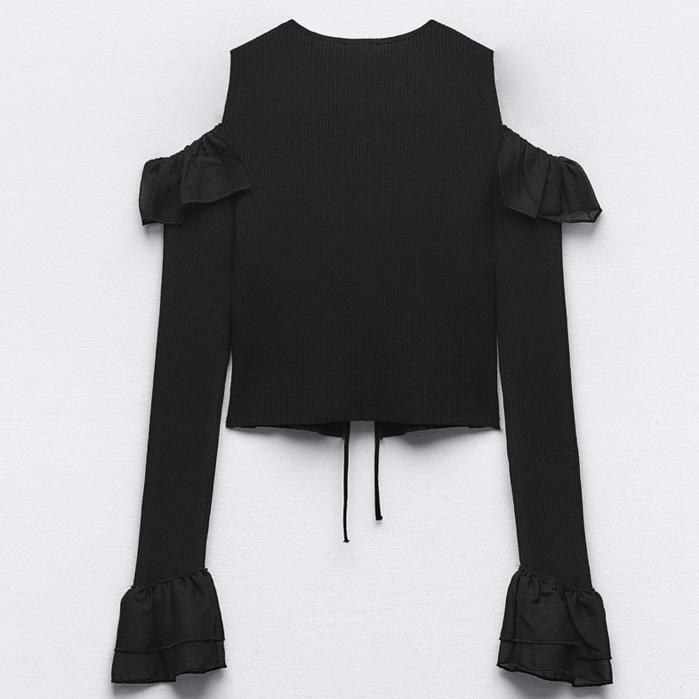 Zara ruffle knit top - Picture 5 of 11